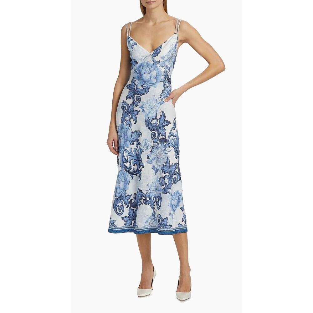 Alice & Olivia Kiro Slip Midi-Dress Size 12 MSRP $495